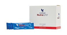 Forever NutraQ10&nbsp;contains Q10 plus essential vitamins, including C and B6 which contribute to the reduction of tiredness and fatigue. Suggested use: one packet per day. N.B. Consult your doctor if you are on medication. Avoid if pregnant, breastfeeding or suffering from kidney disease. This product contains soy.