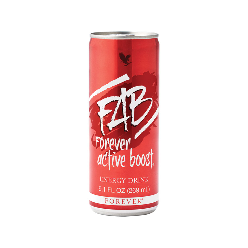 Get the boost you need to power through the day with&nbsp;<b>FAB</b>&nbsp;Forever Active Boost, with vitamins B6 and B12 to help reduce tiredness and keep psychological functions like thinking, feeling and intuition in check.&nbsp;<br /><b>FAB</b>&nbsp;has a delicious mix of exotic flavours from guarana, acai and acerola fruit extracts and cranberry. Reach for FAB, a delicious and easy way to get the boost you need.&nbsp;&nbsp;
<b>FAB</b>&nbsp;packs a powerful punch with extracts of coffea arabica beans, taurine and glucuronolactone combined with vitamins B2 and B3 to help support the normal function of the nervous system and energy-yielding metabolism. Take Forever’s advanced energy drink on the go so you can always get back in the game when it feels like you’re running on empty.<br /><br />FAST FACTS

<ul><li>&nbsp;High in vitamins B2, B3, B6 and B12&nbsp;</li><li>100% recyclable aluminium&nbsp;</li><li>86mg of caffeine per serving&nbsp;</li><li>Vitamins B6 and B12 to help support the normal function of the immune system&nbsp;</li><li>Enhanced with the amino acid Taurine&nbsp;</li><li>Best served chilled&nbsp;</li><li>Gluten free&nbsp;</li><li>Suitable for vegetarians</li></ul>
</p>