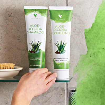 Give your hair the very best with Forever’s Aloe-Jojoba Shampoo and Conditioner. Our reformulated shampoo and conditioner are the perfect pairing for deep cleansing and nourishing power for all hair types.